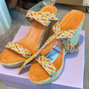 Cute colorful wedge sandals